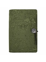 Oberon Design Oberon Small Leather Journal - Bee Garden - Fern