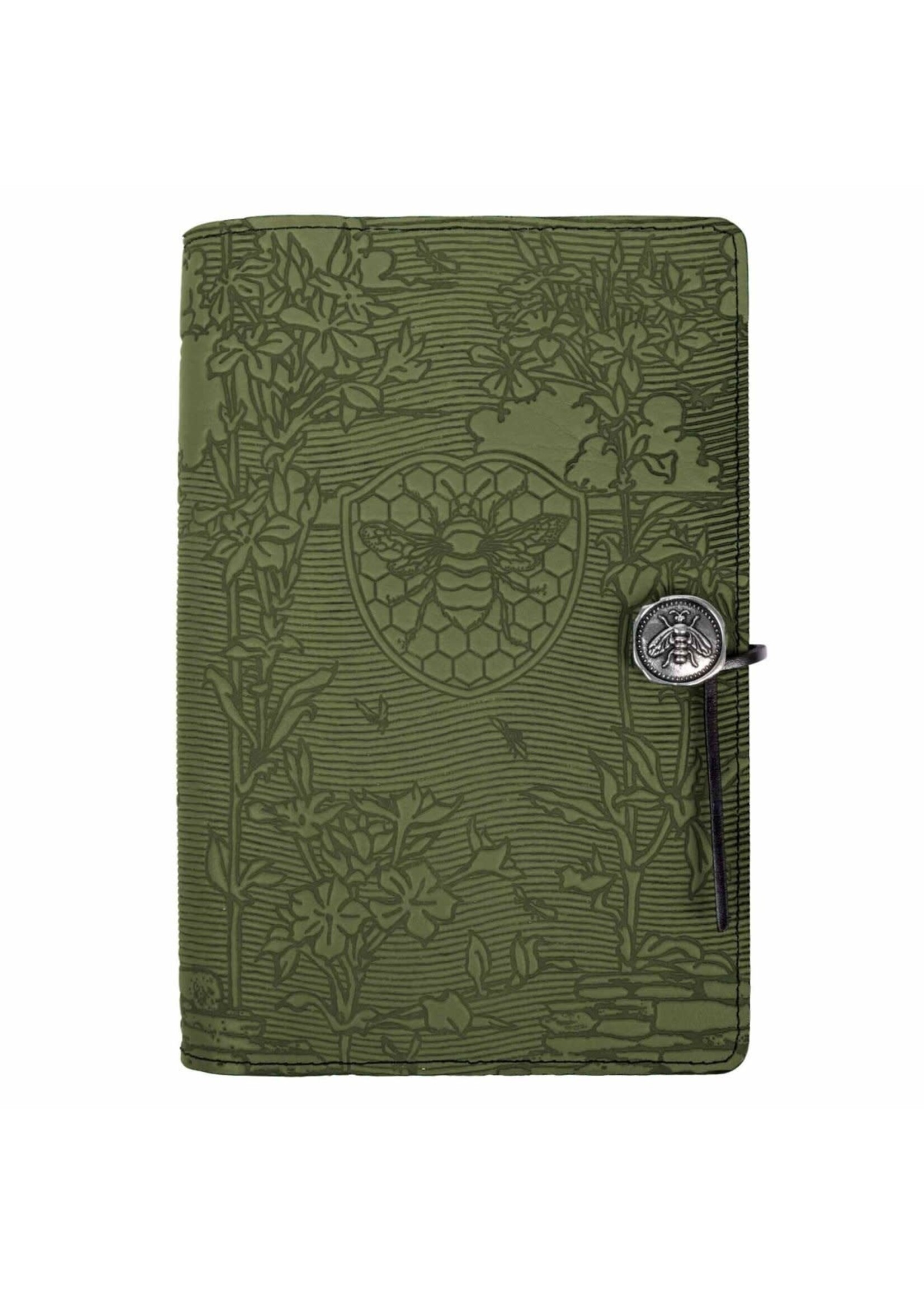 Oberon Design Oberon Small Leather Journal - Bee Garden - Fern