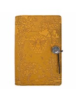 Oberon Design Oberon Small Leather Journal - Bee Garden - Marigold Yellow