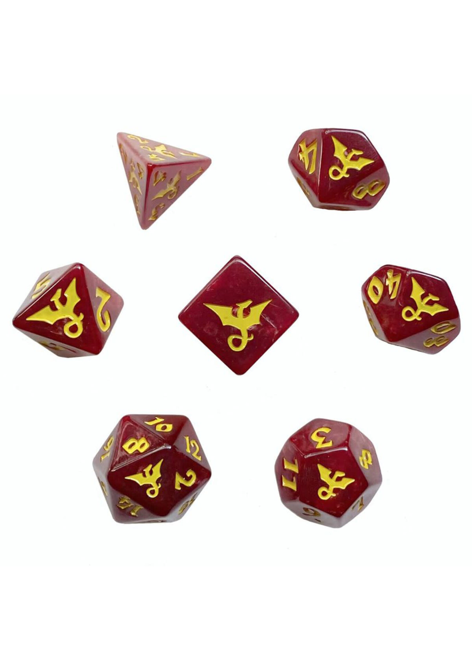Black Oak Workshop RPG Dice 7-Set Dragon Red