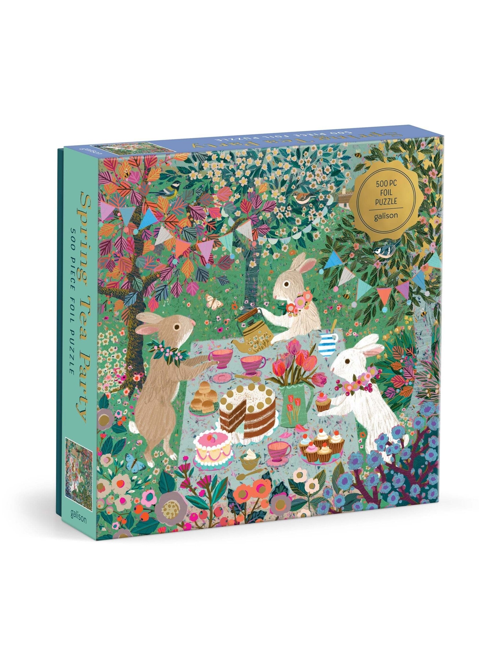 Galison "Spring Tea Party" 500 Piece Foil Puzzle