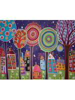 Artifact Puzzles Karla Gerard "Night Village" Artifact Wooden Jigsaw Puzzle