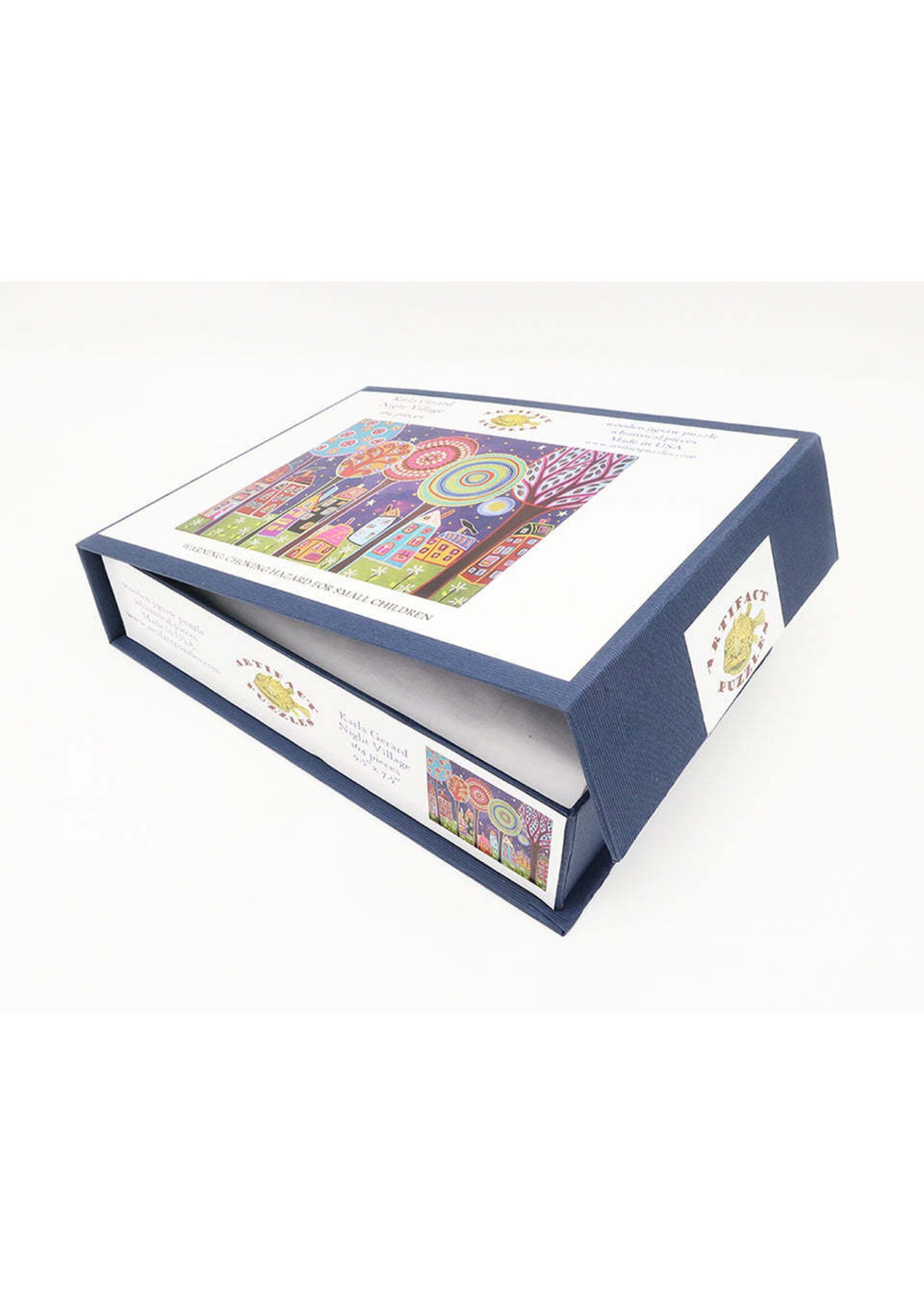Artifact Puzzles Karla Gerard "Night Village" Artifact Wooden Jigsaw Puzzle