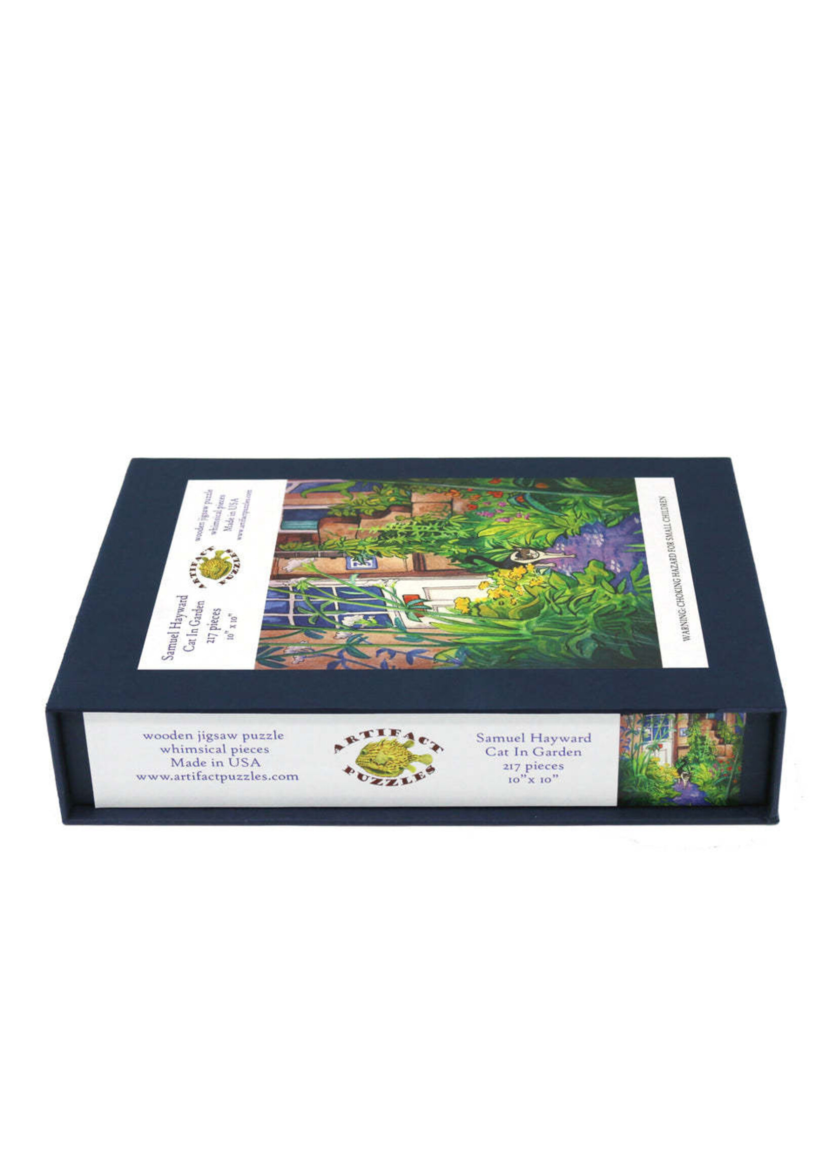 Artifact Puzzles Samuel Hayward "Cat in Garden" Artifact Wooden Jigsaw Puzzle