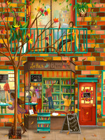 Artifact Puzzles Christine Rotolo "Lattes And Literature" Artifact Wooden Jigsaw Puzzle