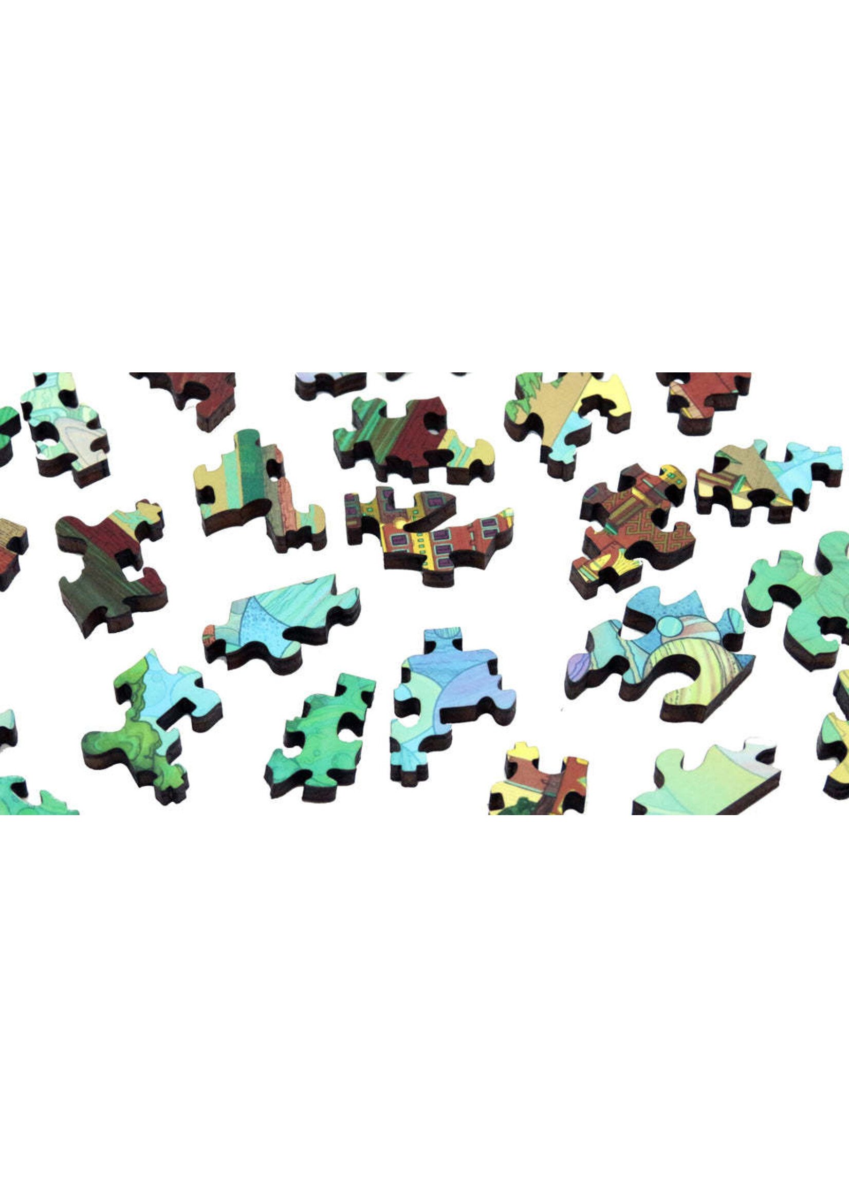 Artifact Puzzles Aaron Wolf "Celestial City" Artifact Wooden Jigsaw Puzzle