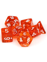 Chessex Chessex: Translucent Poly Orange/White 7-Die Set