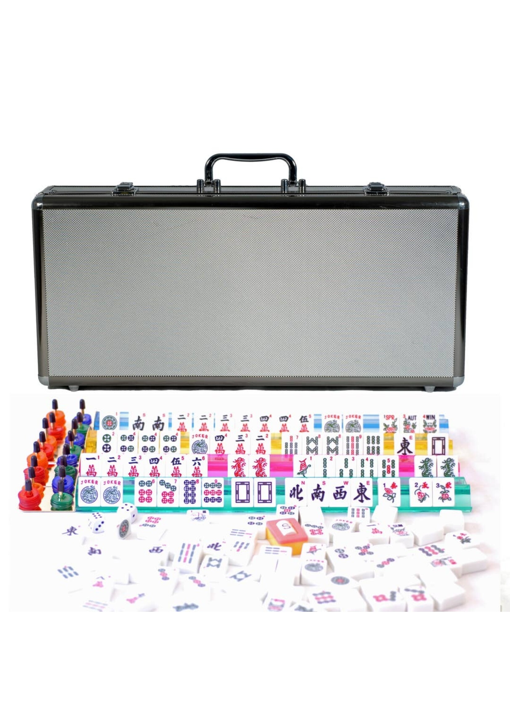 Wood Expressions Deluxe American Mahjong - Silver Aluminum Case