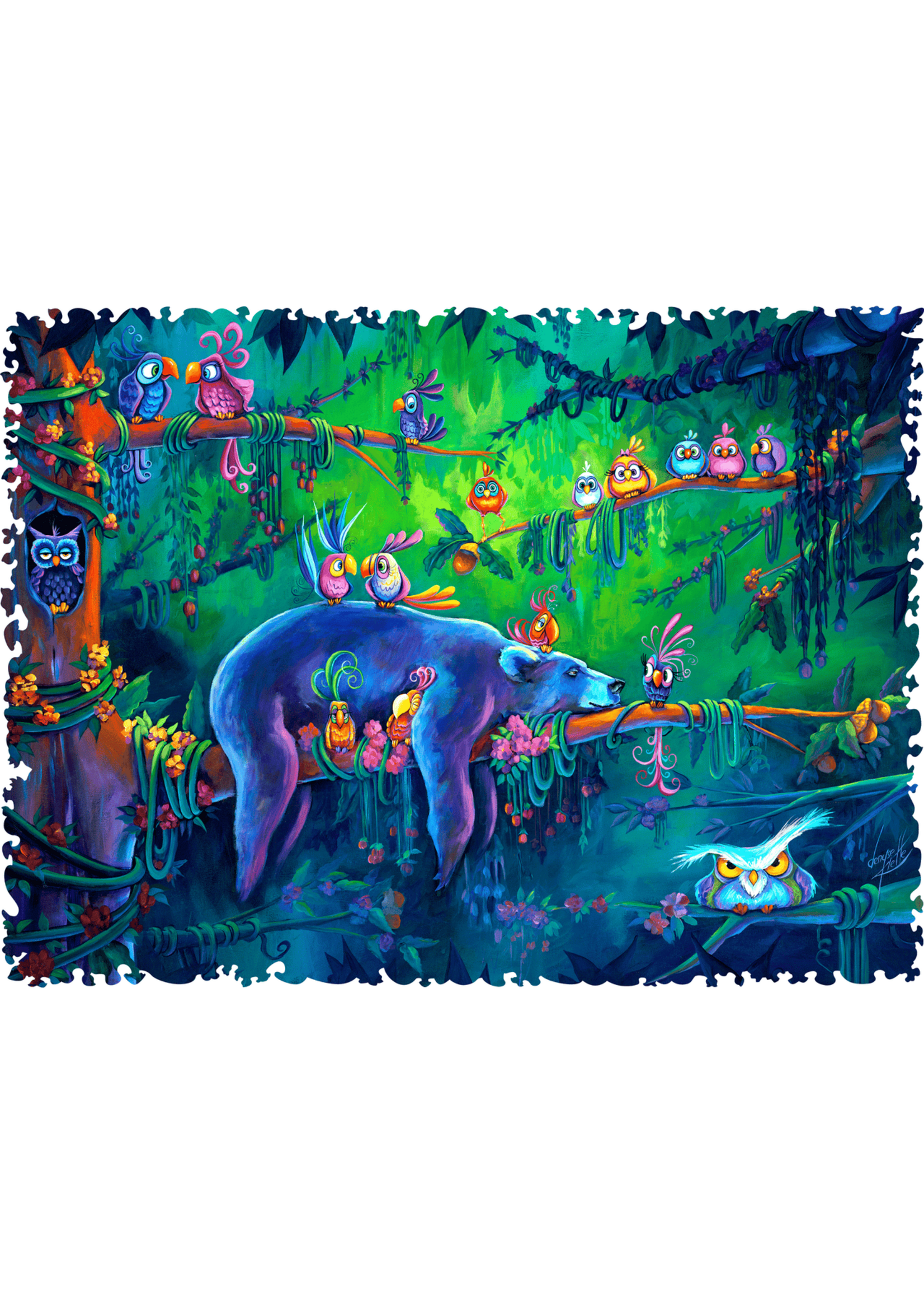 Artifact Puzzles Denyse Klette "Feeling A Little Blue" Artifact Wooden Jigsaw Puzzle