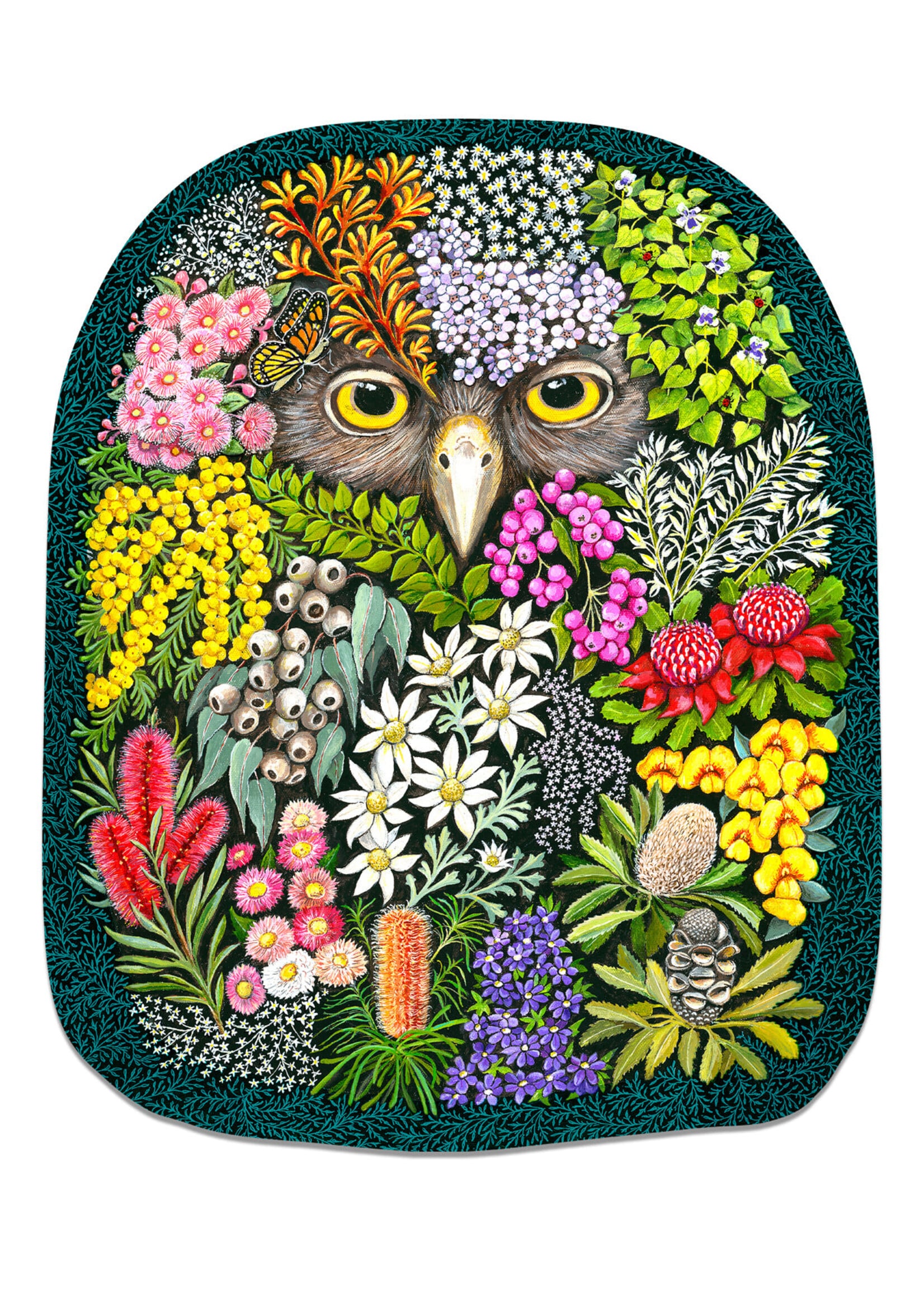 Artifact Puzzles Sandi Rigby- "Botanical Owl" Artifact Wooden Puzzle