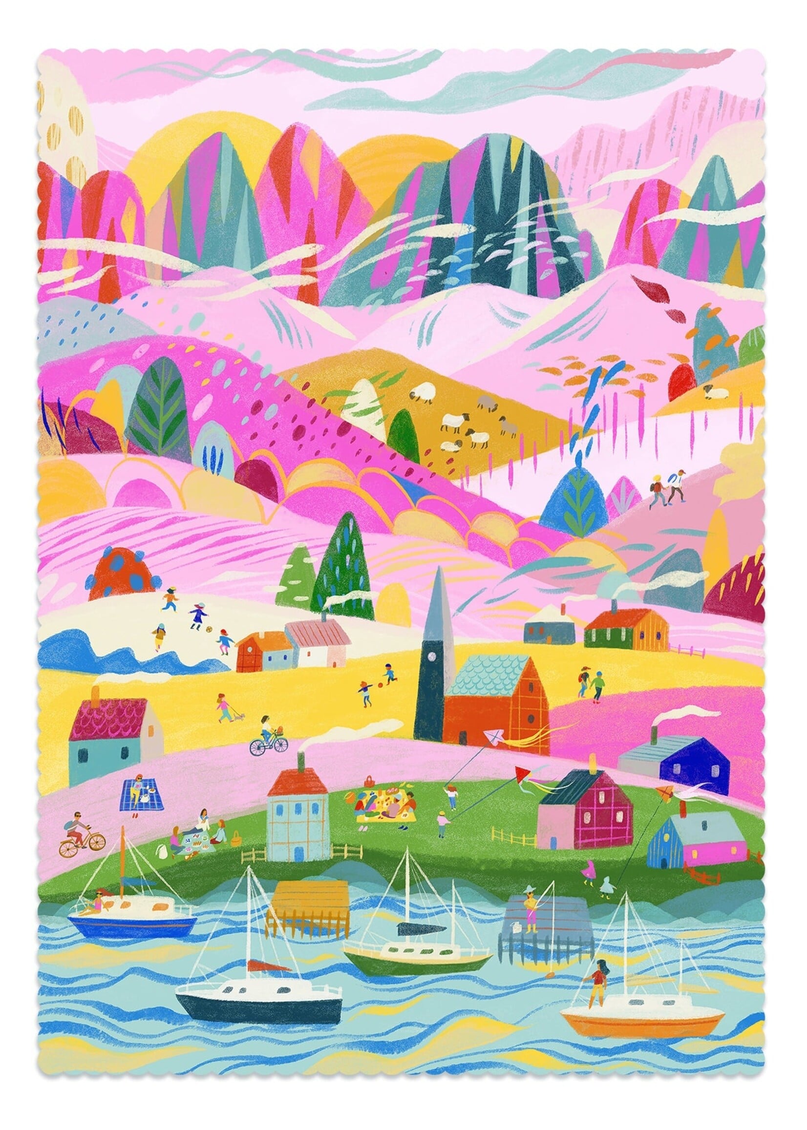 Artifact Puzzles Jocelyn Kao- "Pink Spring Mountain" Artifact Wooden Puzzle