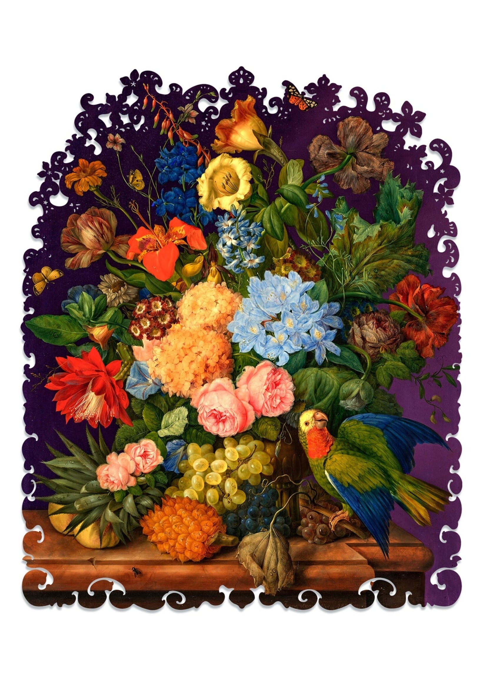 Artifact Puzzles Franz Xaver Petter- "Pineapple Plumbago Parrot" Artifact Wooden Puzzle