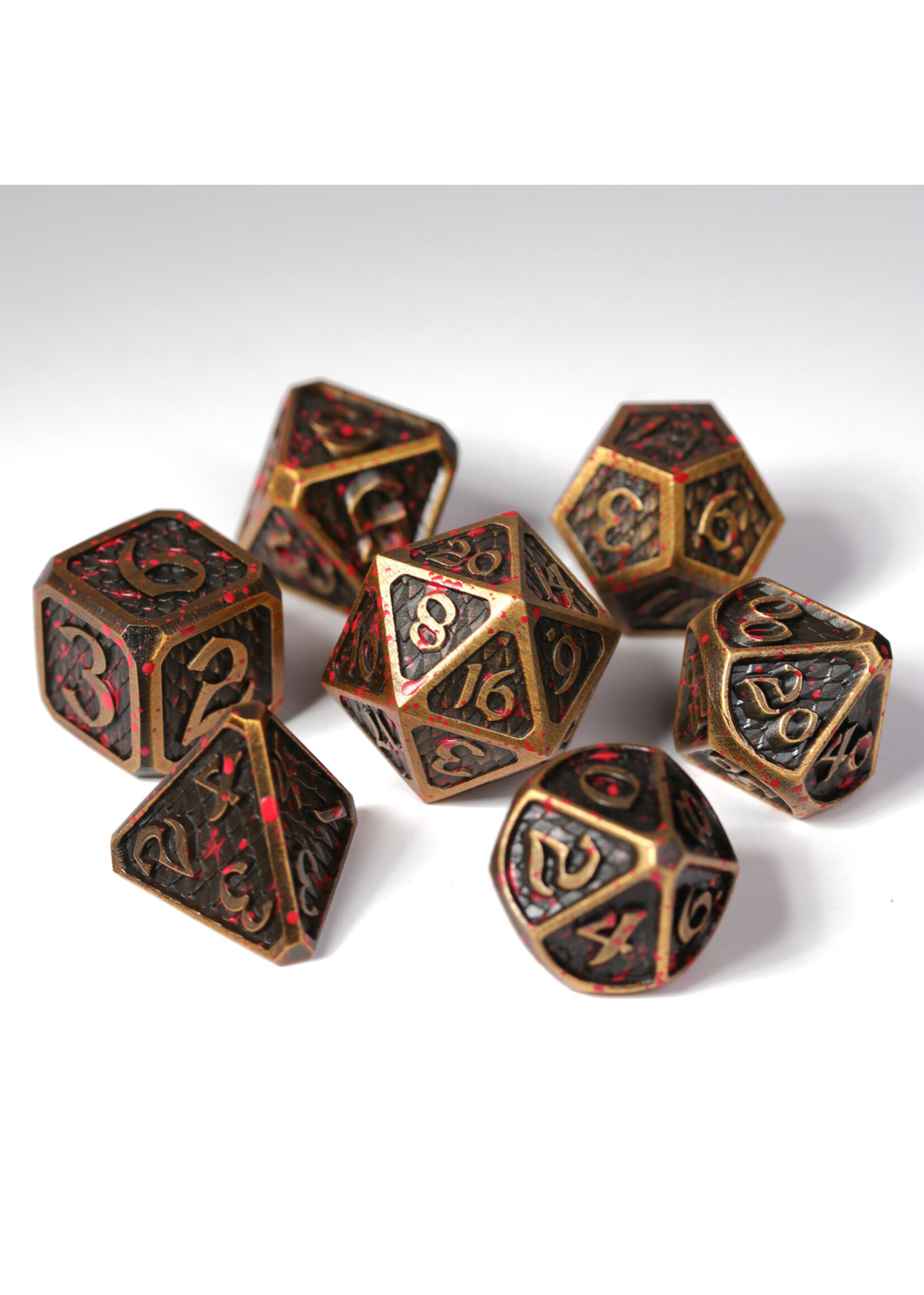 Die Hard Dice 7pc Metal RPG Set - Bloodscale Electrum