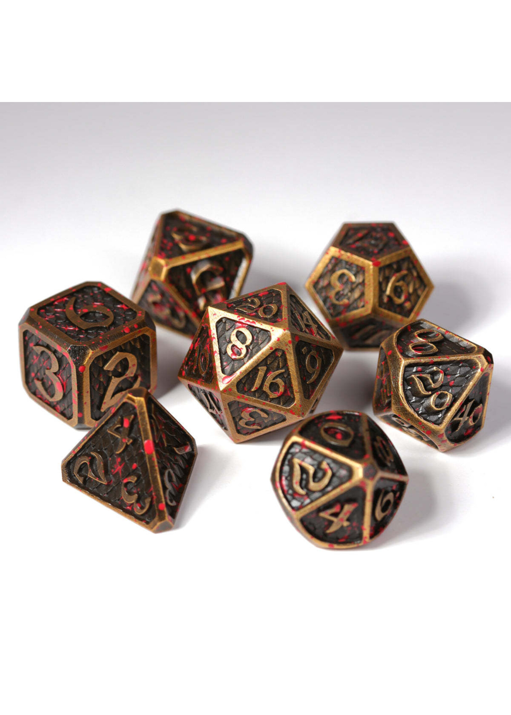 Die Hard Dice 7pc Metal RPG Set - Bloodscale Electrum