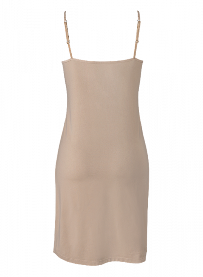 Jupon robe Elita à bretelles spaghettis beige