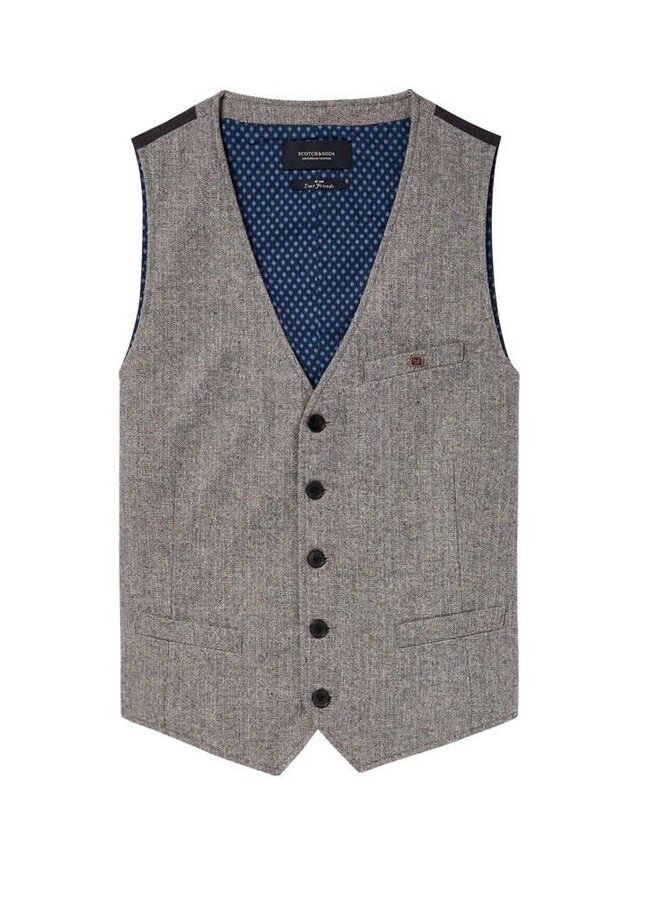 Gilet Scotch & Soda à chevrons gris