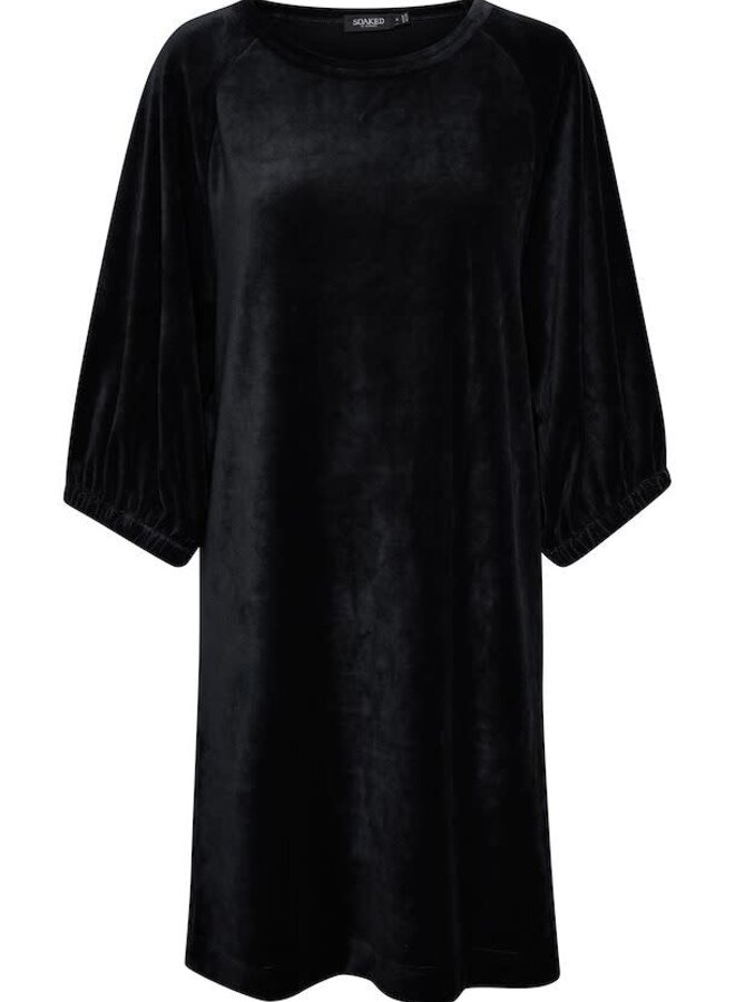 Robe Soaked in luxury Velvetina en ratine de velours noire