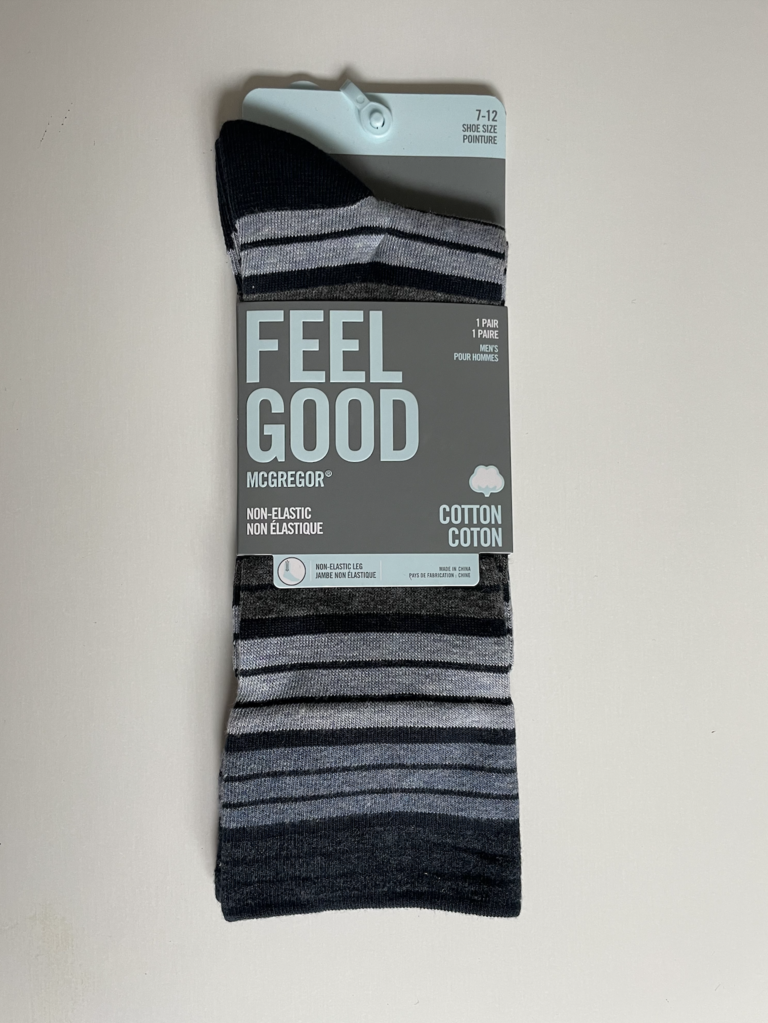 Bas McGregor "Feel Good" rayés gris & bleu marine