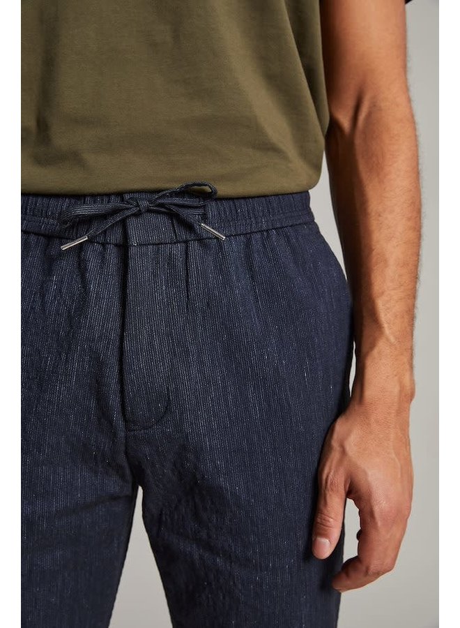 Pantalon Matinique Damon à taille élastique bleu marine