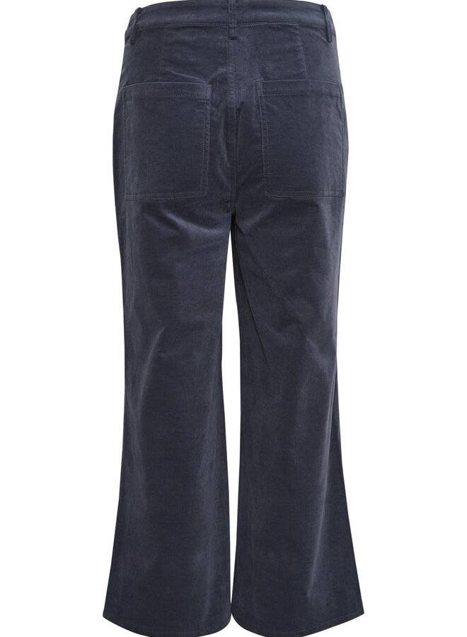 Pantalon Soaked in Luxury Jill en corduroy bleu acier