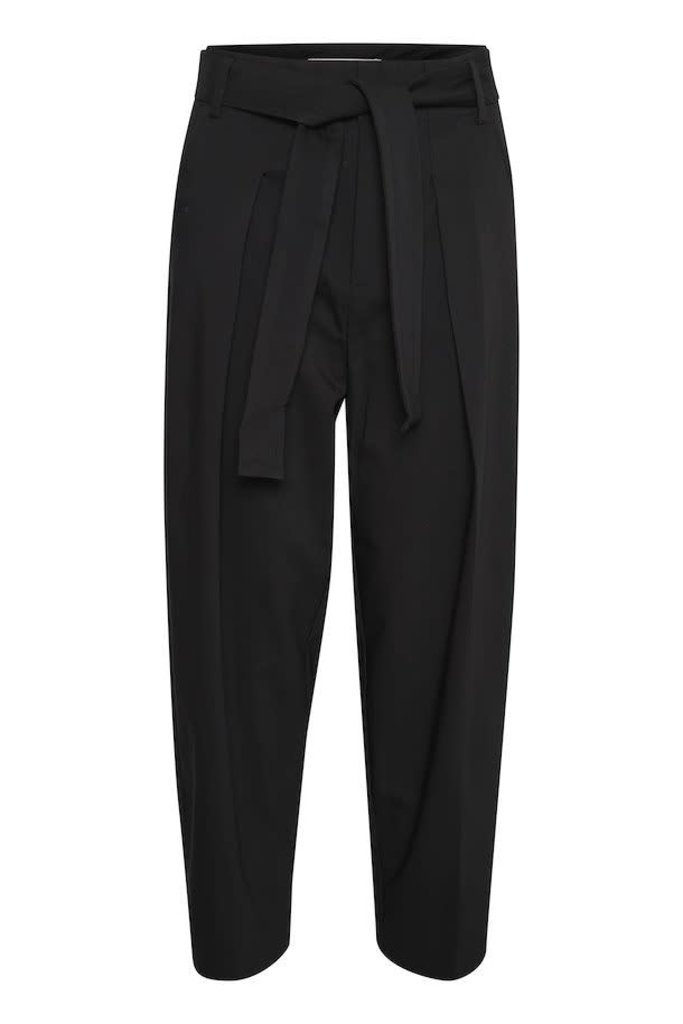 InWear Pantalon InWear Zella Belt à taille haute & plis noir
