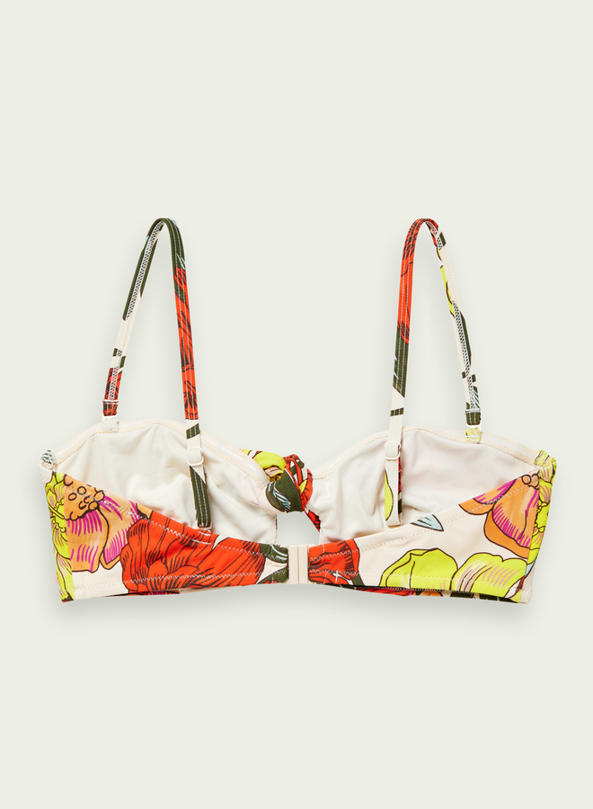 Bikini Scotch & Soda beige fleuri rouge orangé