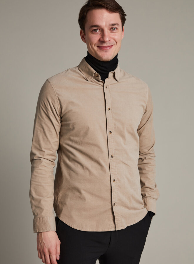 Chemise Matinique Trostol en corduroy beige pâle