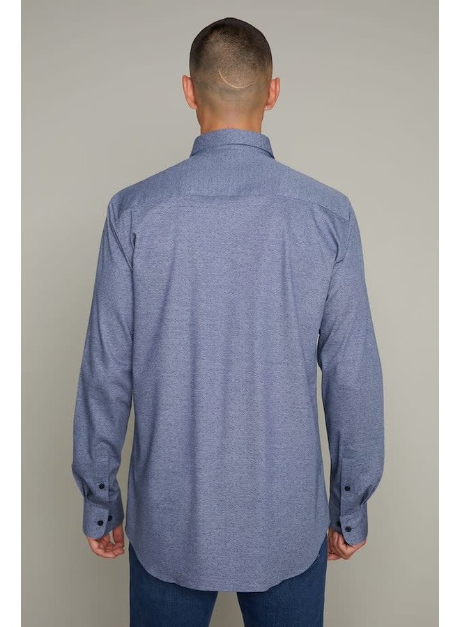 Chemise Matinique Marc en jersey bleu marine chambray à motif de traits