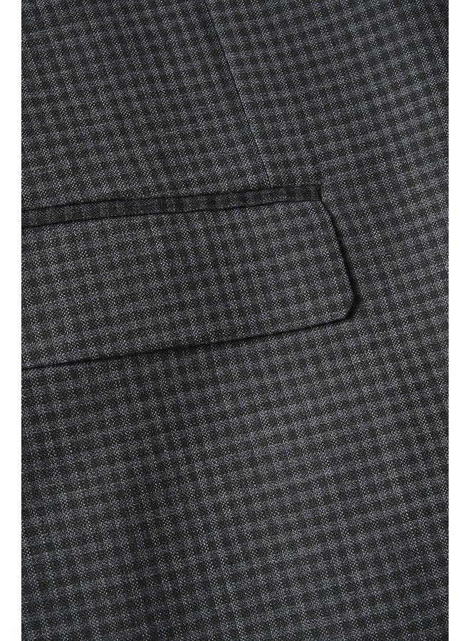 Veston Matinique George en mélange de laine à motif vichy noir & gris