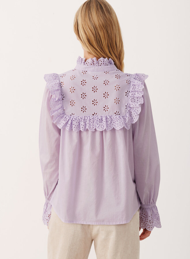 Blouse Part Two Nilea à broderies anglaises lilas