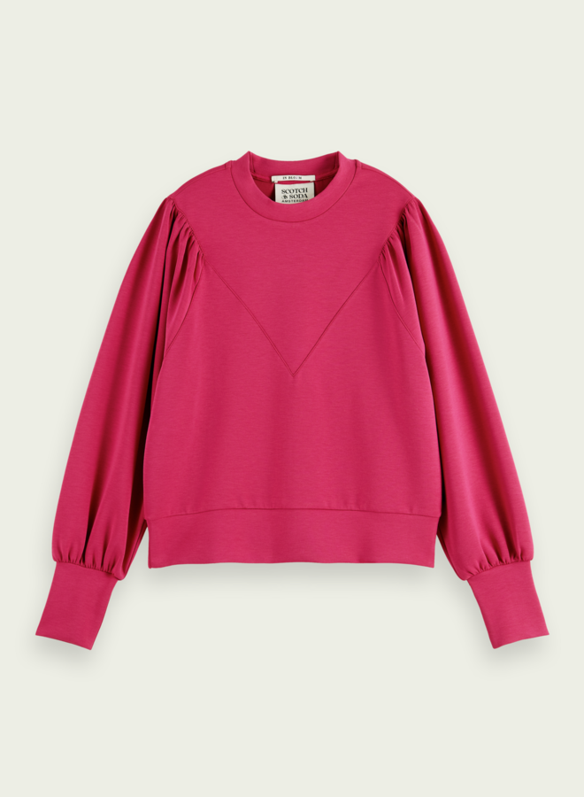 Chandail Scotch & Soda en jersey rouge cerise