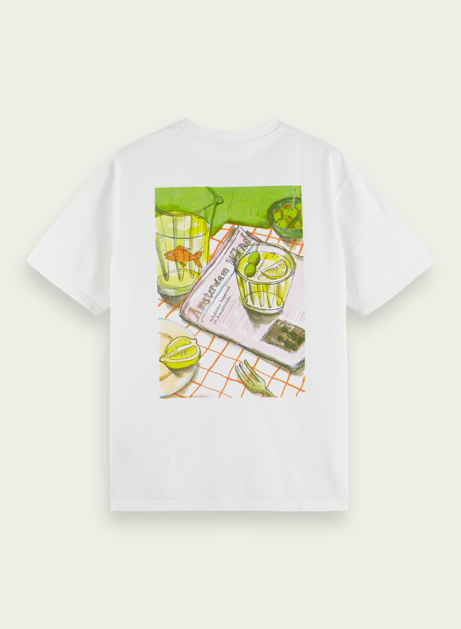 T-shirt Scotch & Soda blanc avec imprimé