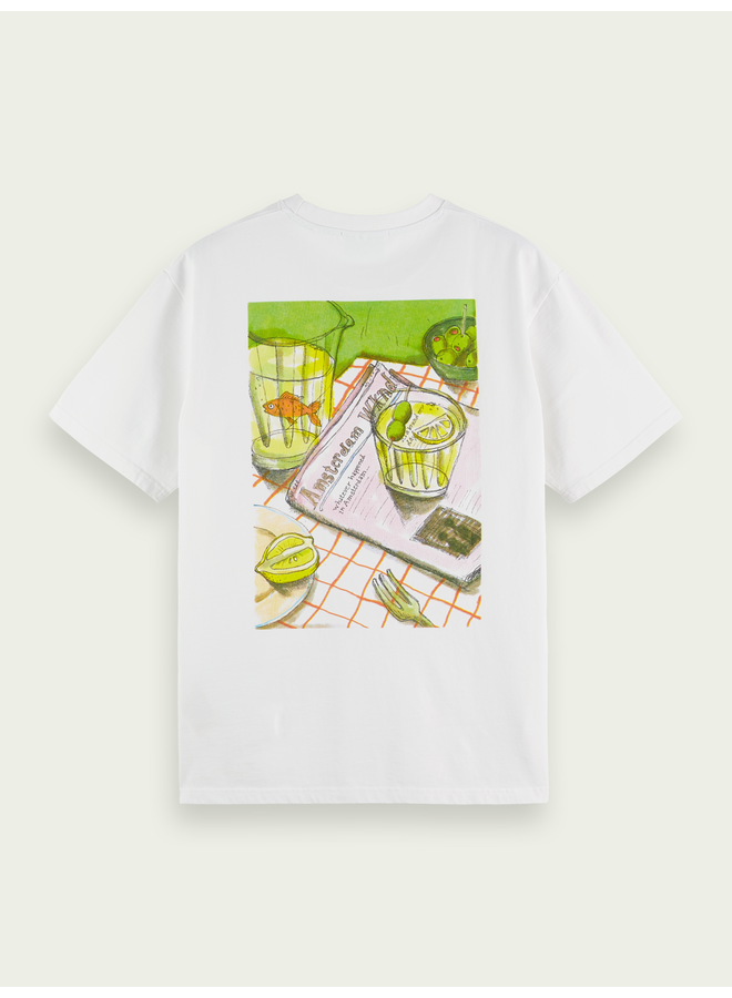 T-shirt Scotch & Soda blanc avec imprimé