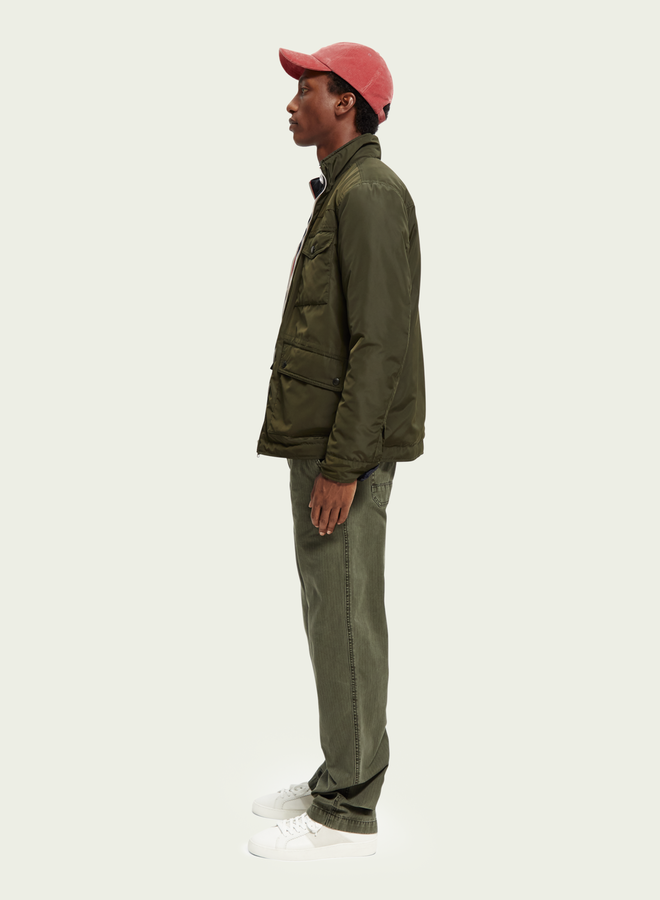 Manteau Scotch & Soda vert khaki réversible bleu marine