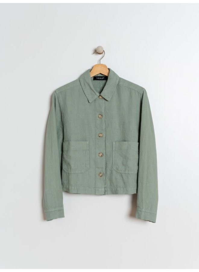 Jacket Indi & Cold en lin vert sauge