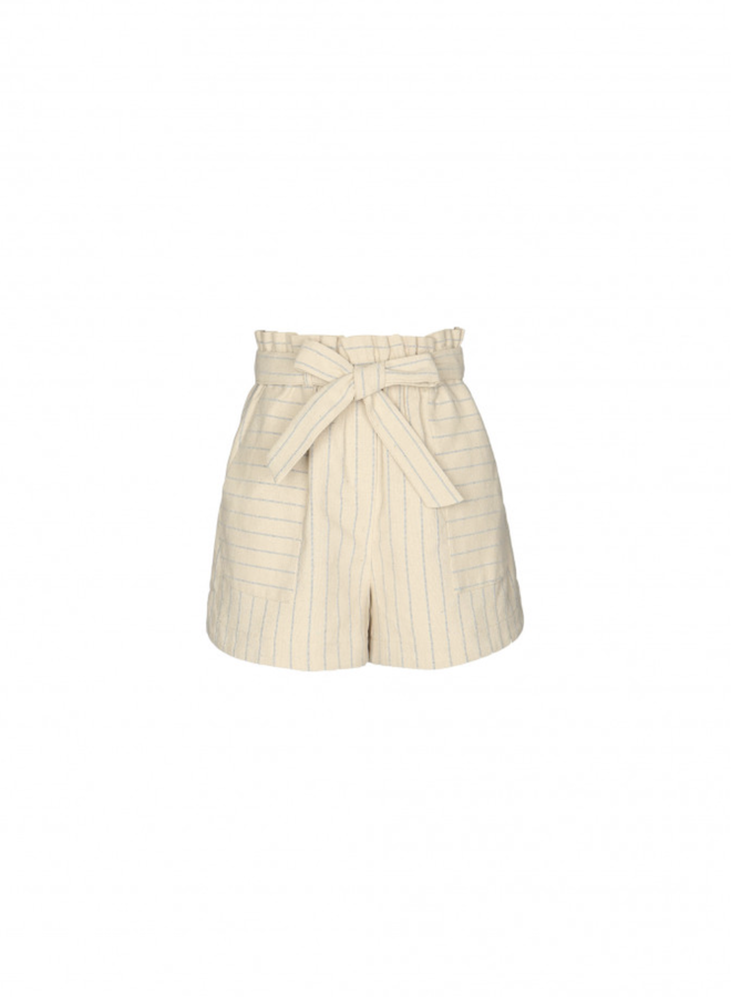 Short Frnch Paris Dalhia beige naturel rayé bleu ciel