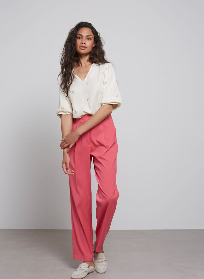 Pantalon Yaya à plis rose fuschia