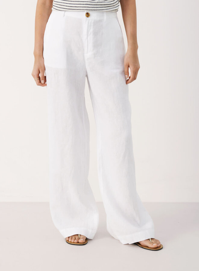 Pantalon Part Two Ninnes en lin blanc