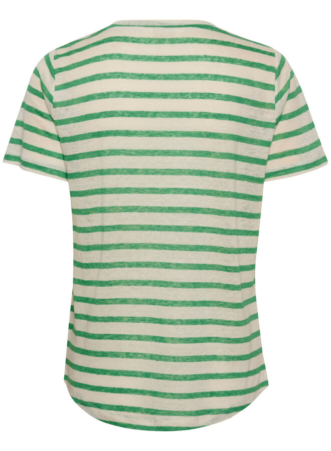 T-shirt PartTwo Nemias rayé vert et écru