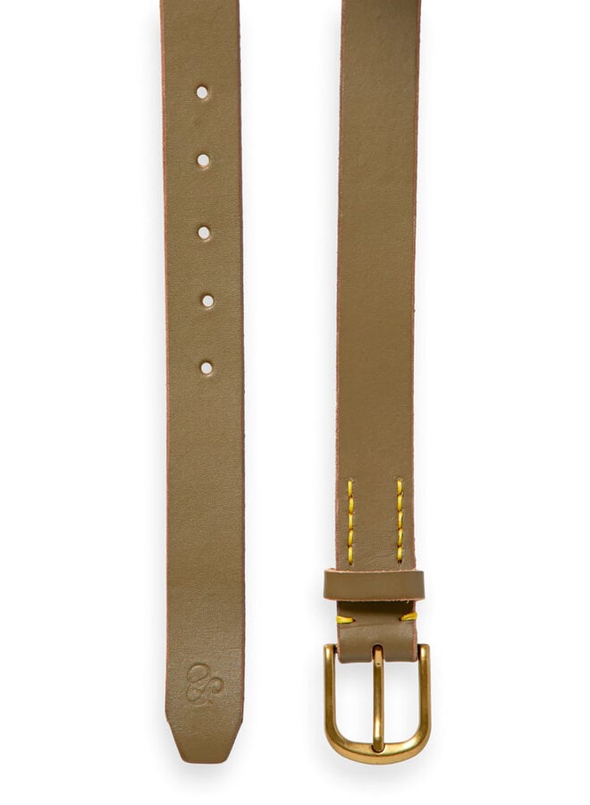 Ceinture Scotch & Soda en cuir vert khaki