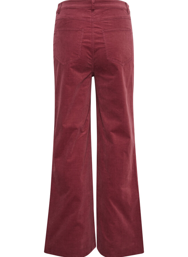 Pantalon Soaked in Luxury Jill en corduroy rouge bordeaux