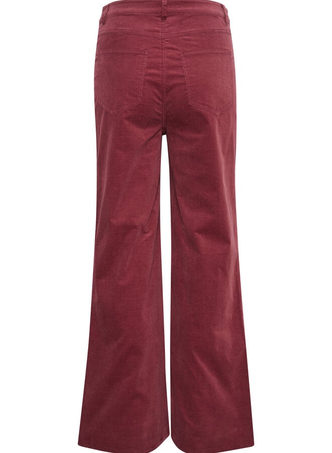 Pantalon Soaked in Luxury Jill en corduroy rouge bordeaux