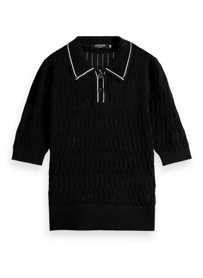 Polo Scotch & Soda en tricot noir