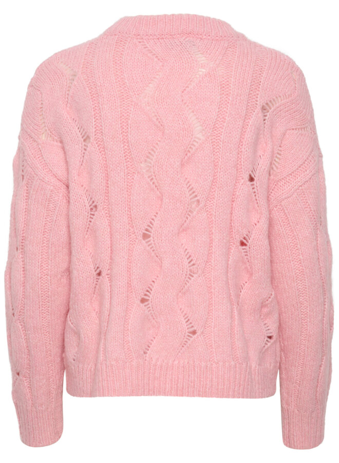 Tricot Soaked in Luxury Gunn à col rond rose