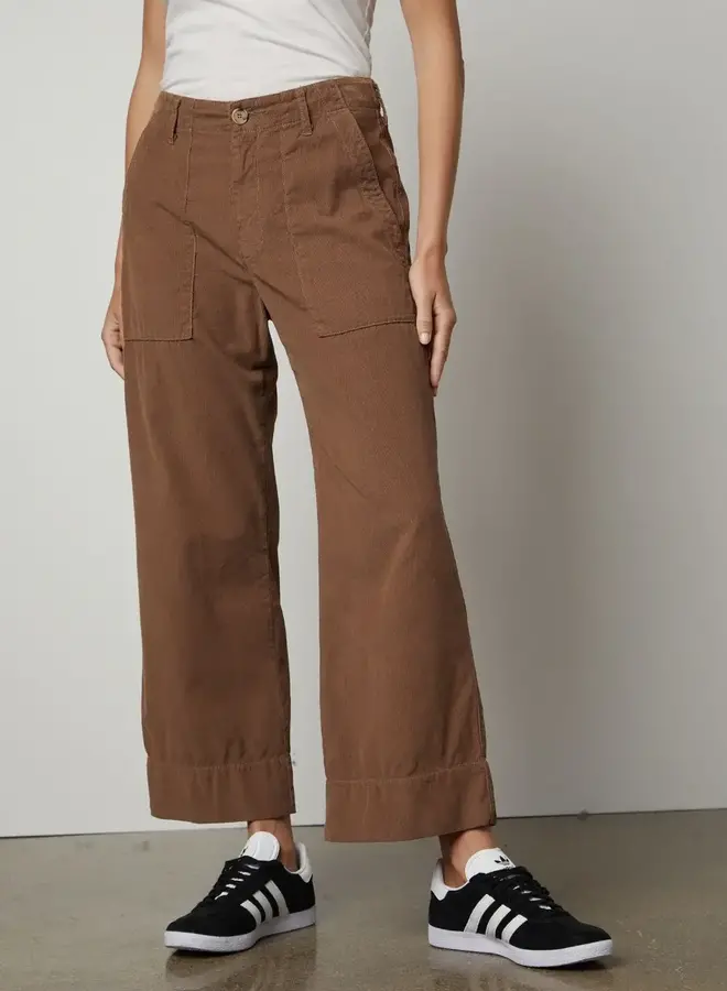 Pantalon Velvet Vera en corduroy taupe