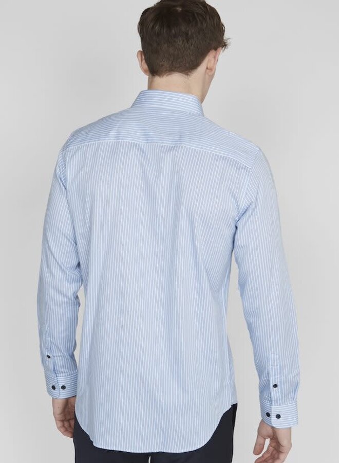 Chemise Matinique Trostol bleue à rayures blanches