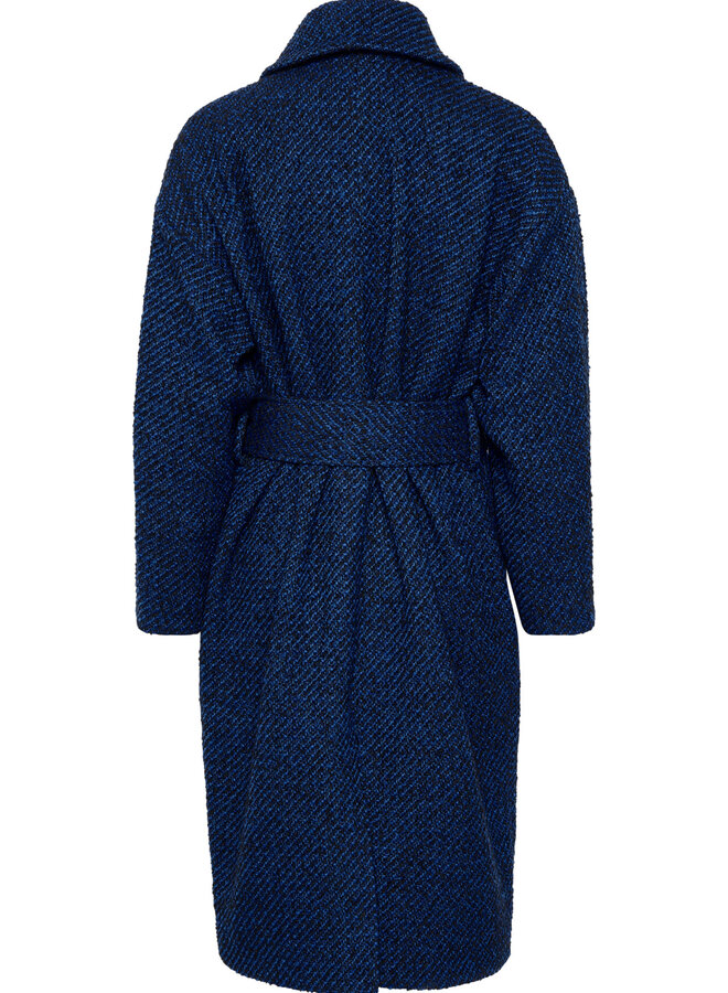 Manteau InWear Pheba en tweed noir & bleu roi