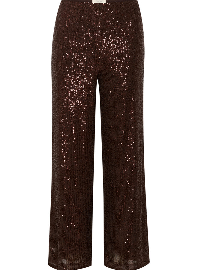 Pantalon Part Two Tatianas à paillettes brun