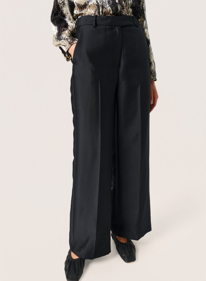 Pantalon Soaked in Luxury Jacintha en taffetas noir