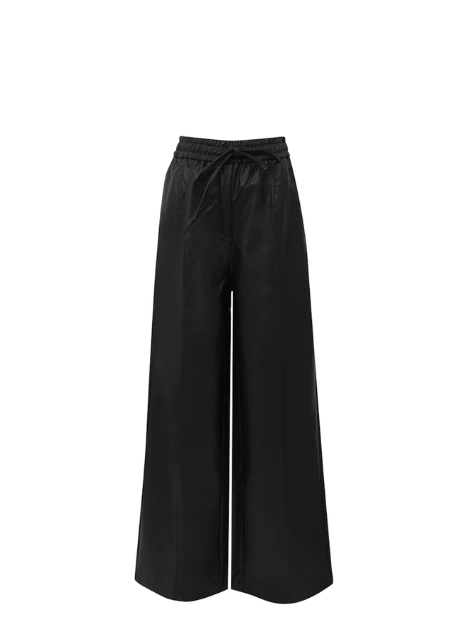 Pantalon Frnch Paris Nella en cuir végan noir